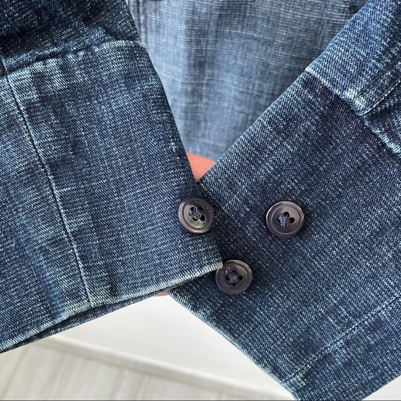 Blue Denim Jean Jacket Long Coat - Picture 10 of 12